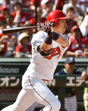 広５-２ヤ（１９日） 広島の野間が満塁本塁打