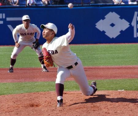 ２試合連続の先発で７回無失点と好投した早大・小島