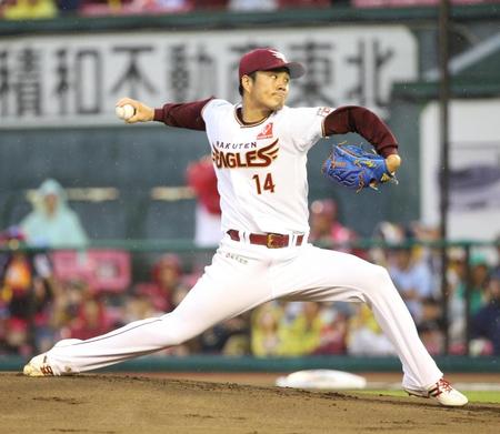 ６回４失点で５勝目を挙げた則本