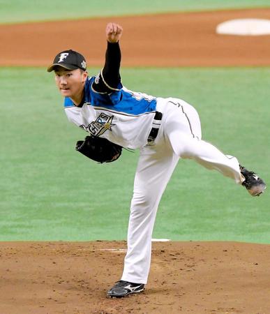 　プロ初先発初登板のマウンドで力投する宮台