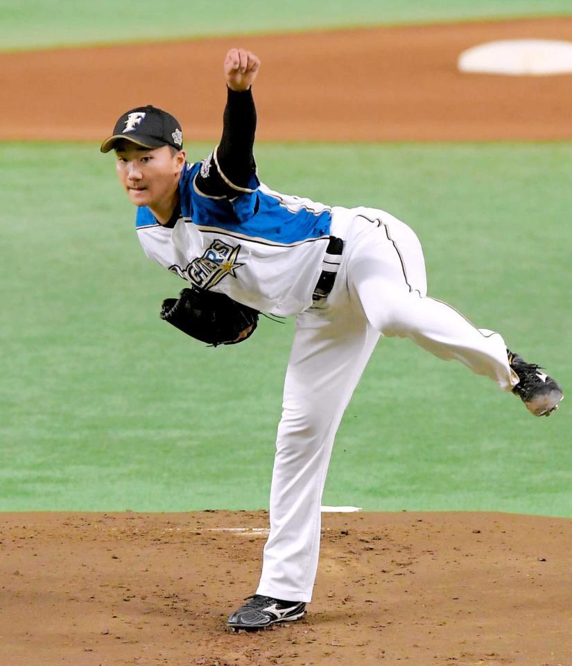 　プロ初先発初登板のマウンドで力投する宮台