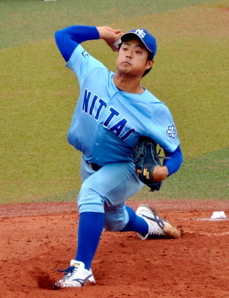 　西武がドラフト１位で指名した日体大の松本航