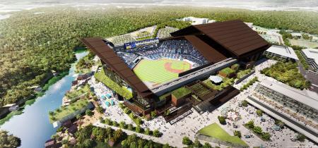 　プロ野球日本ハムが北海道北広島市に建設する新球場の完成予想図