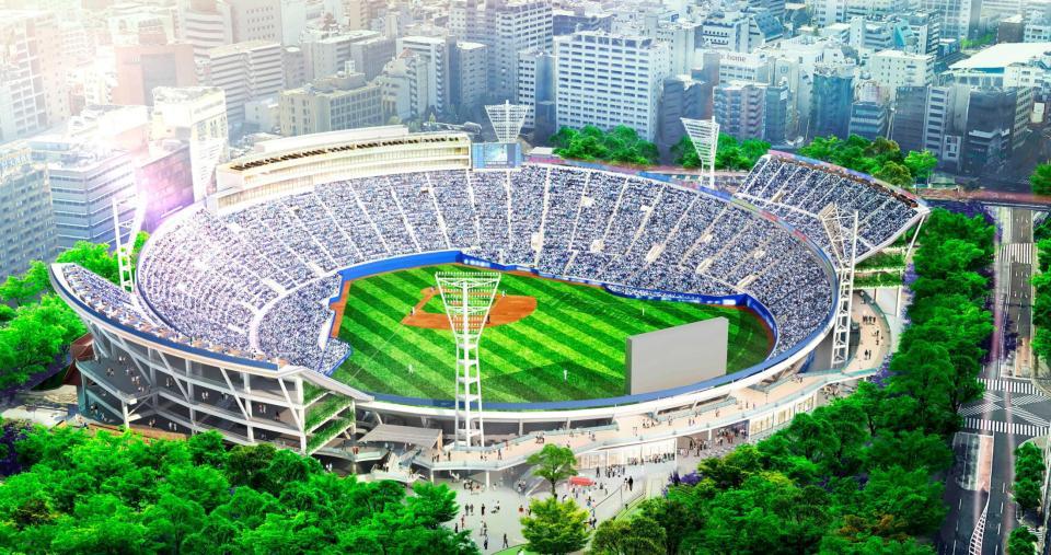 　改修後の横浜スタジアムのイメージ図