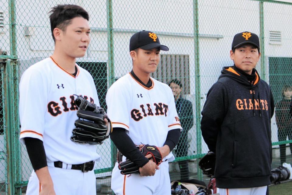 　交流した（左から）坂本勇、田中俊、田中大二郎さん