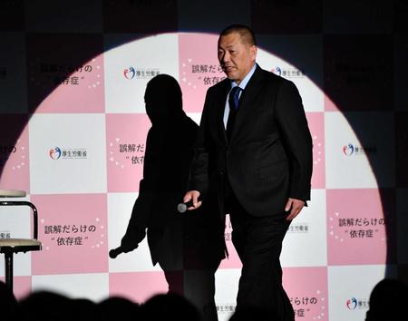 　イベントに登場する清原和博氏＝東京・銀座の時事通信ホール（撮影・西岡正）