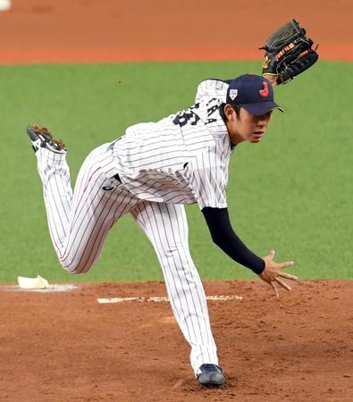 先発で力投する原（撮影・山口登）