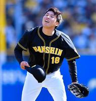 ５回を２失点に抑えた阪神・馬場皐輔＝ＺＯＺＯマリン（撮影・出月俊成）