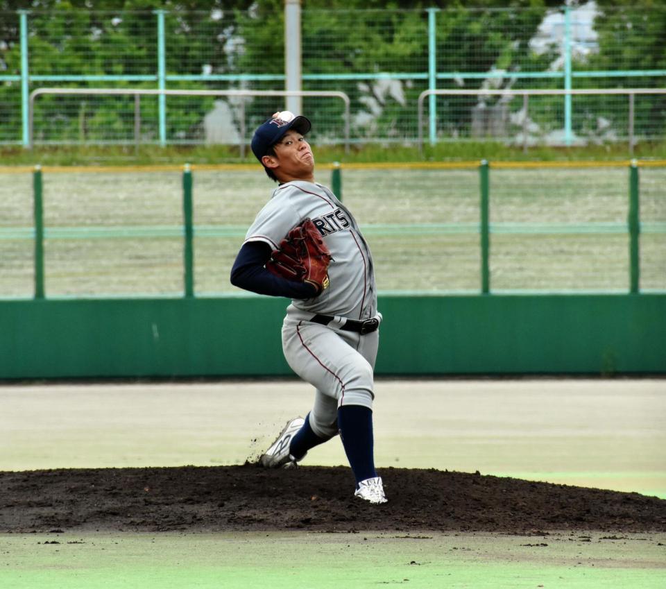 今秋ドラ候補の立命大・坂本５安打１失点＝南港中央（撮影・永井優花）