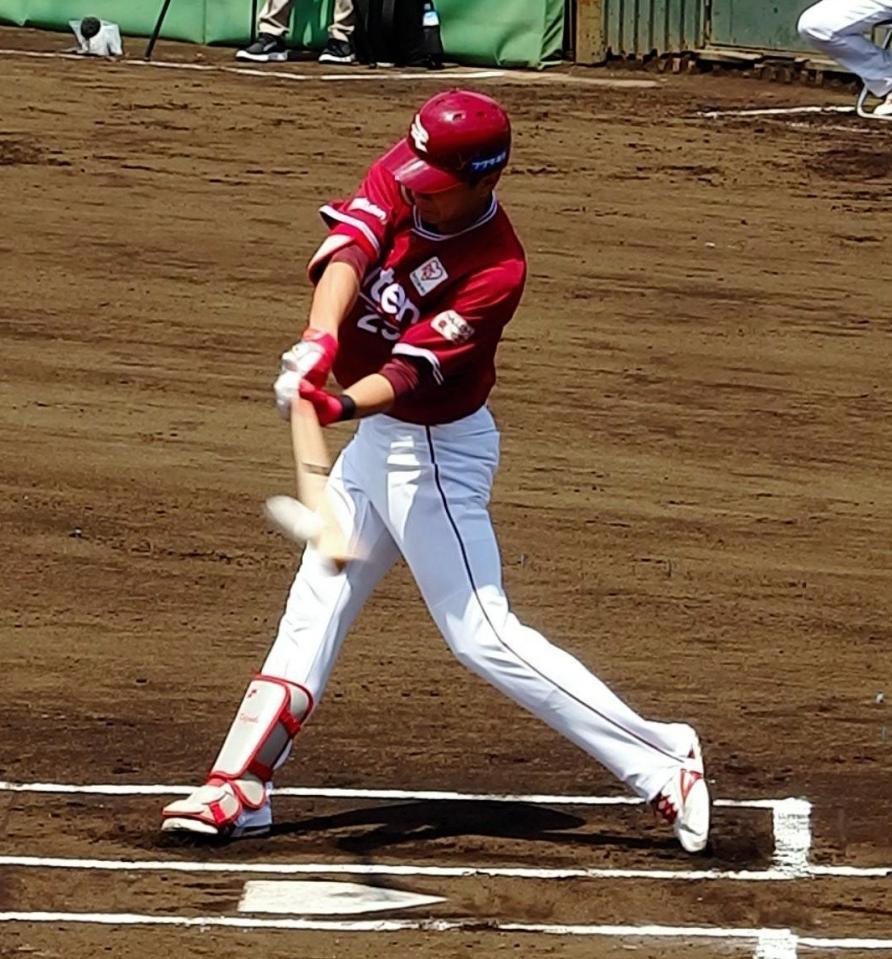 　左手首骨折から２軍戦で実戦復帰を果たした楽天・田中