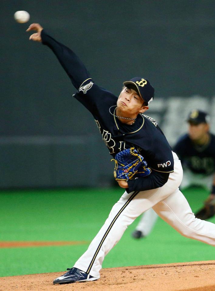 　５回４失点で９勝目を挙げた山岡