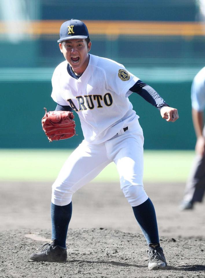 　先発し力投する鳴門・西野（撮影・山口登）
