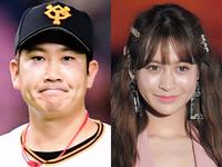 　巨人・菅野智之（左）と野崎萌香