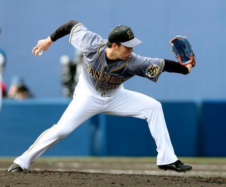 　日本ハムとの練習試合に登板した阪神・青柳＝名護