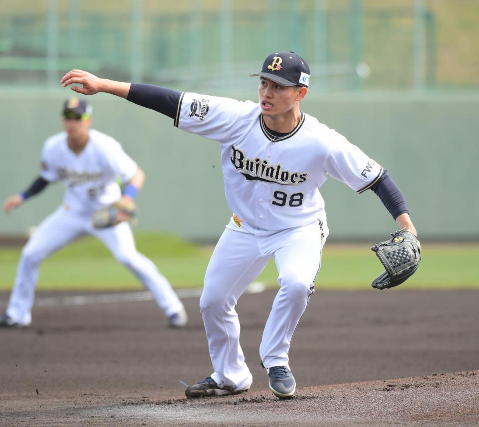 先発のオリックス・張奕＝宮崎・ＳＯＫＫＥＮスタジアム（撮影・金田祐二）