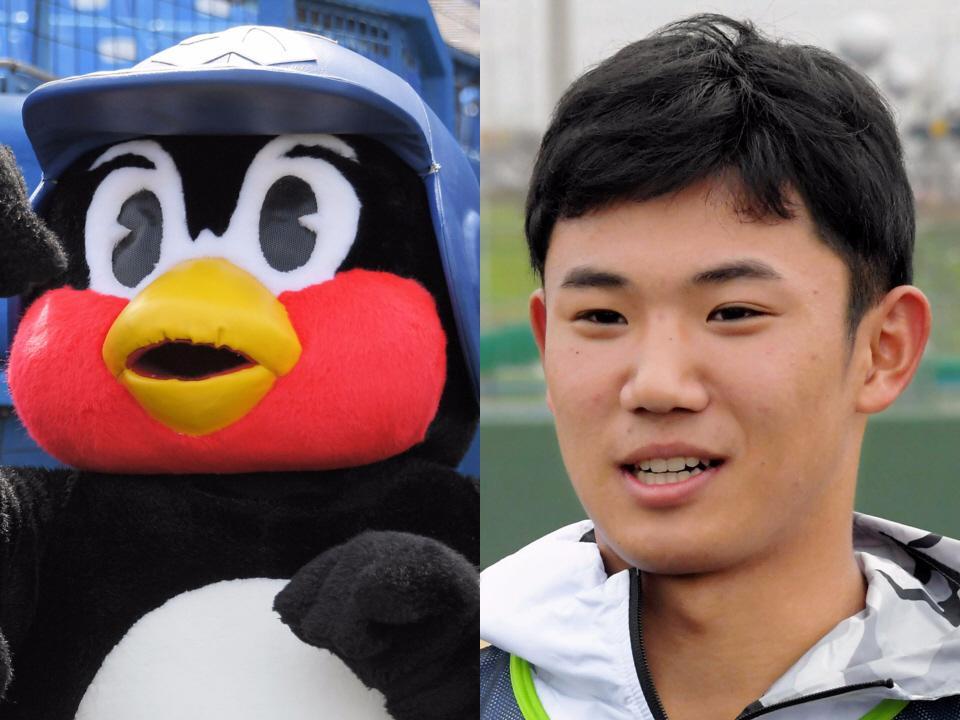 　つば九郎（左）と奥川