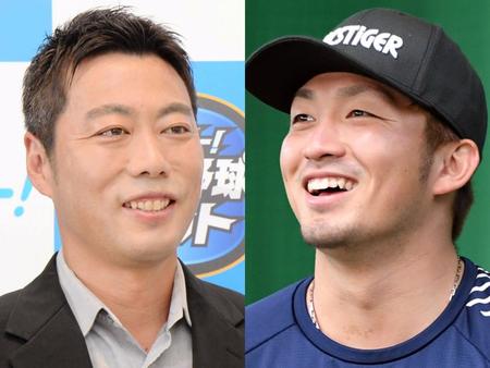 　上原浩治氏（左）と鈴木誠也