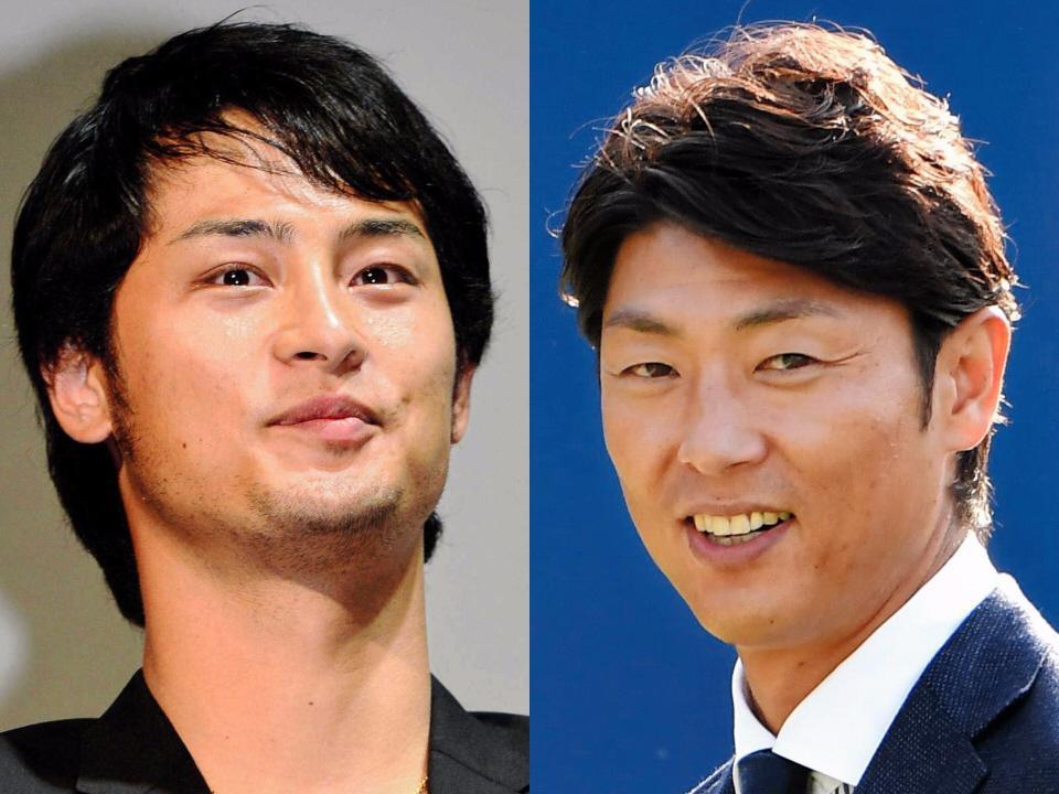 　ダルビッシュ有（左）と斉藤和巳氏