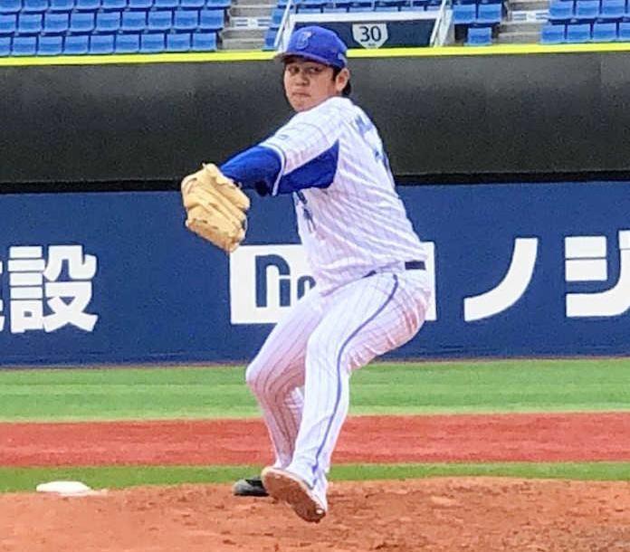 　横浜スタジアムでシート打撃に登板した山崎