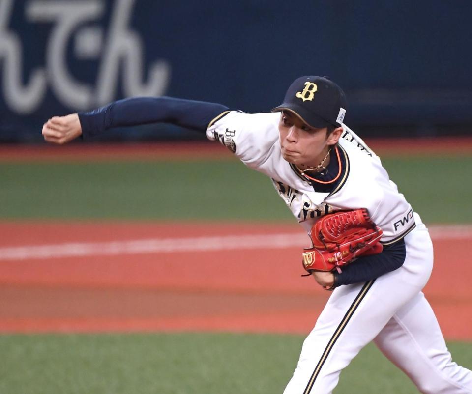 力投する山岡（撮影・北村雅宏）