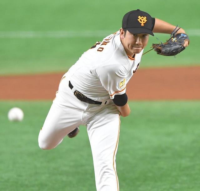 巨人・菅野が六回まで無安打投球　坂本のソロで先制