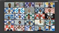 　オンライン抽選会に参加する各校の主将（「バーチャル高校野球」のライブ配信から）
