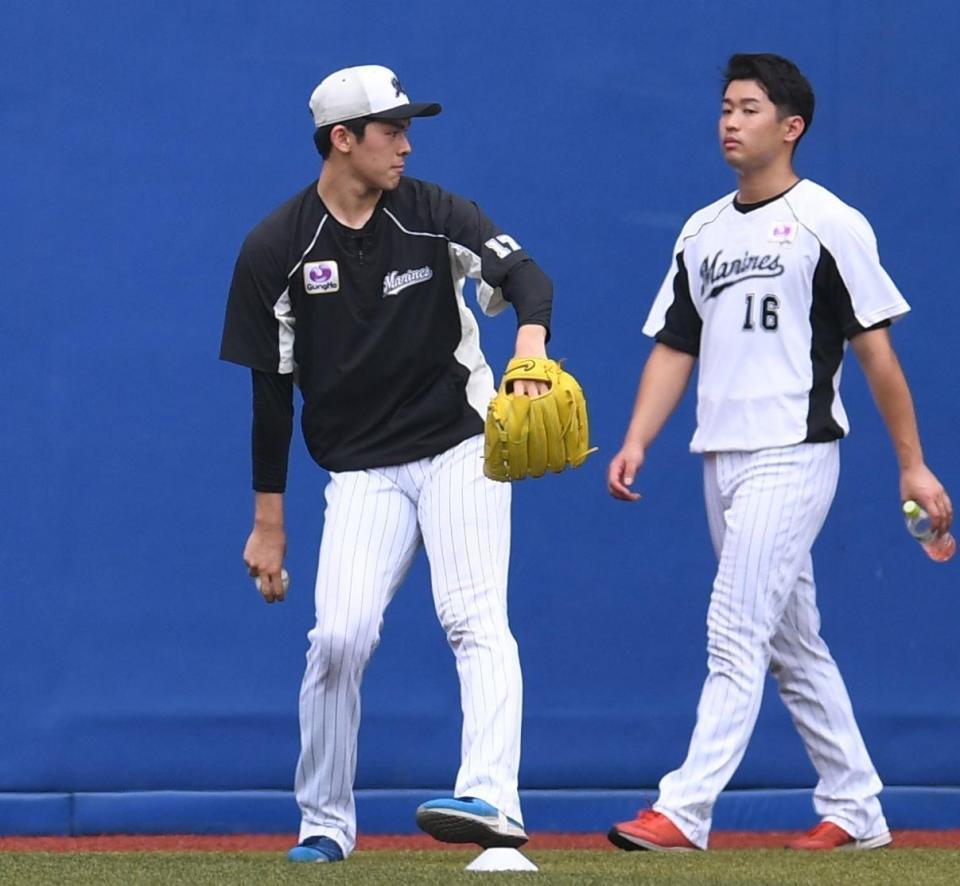 ロッテ・佐々木朗希、吉井コーチと話し込む 4日連続キャッチボール 野球 デイリースポーツ Online