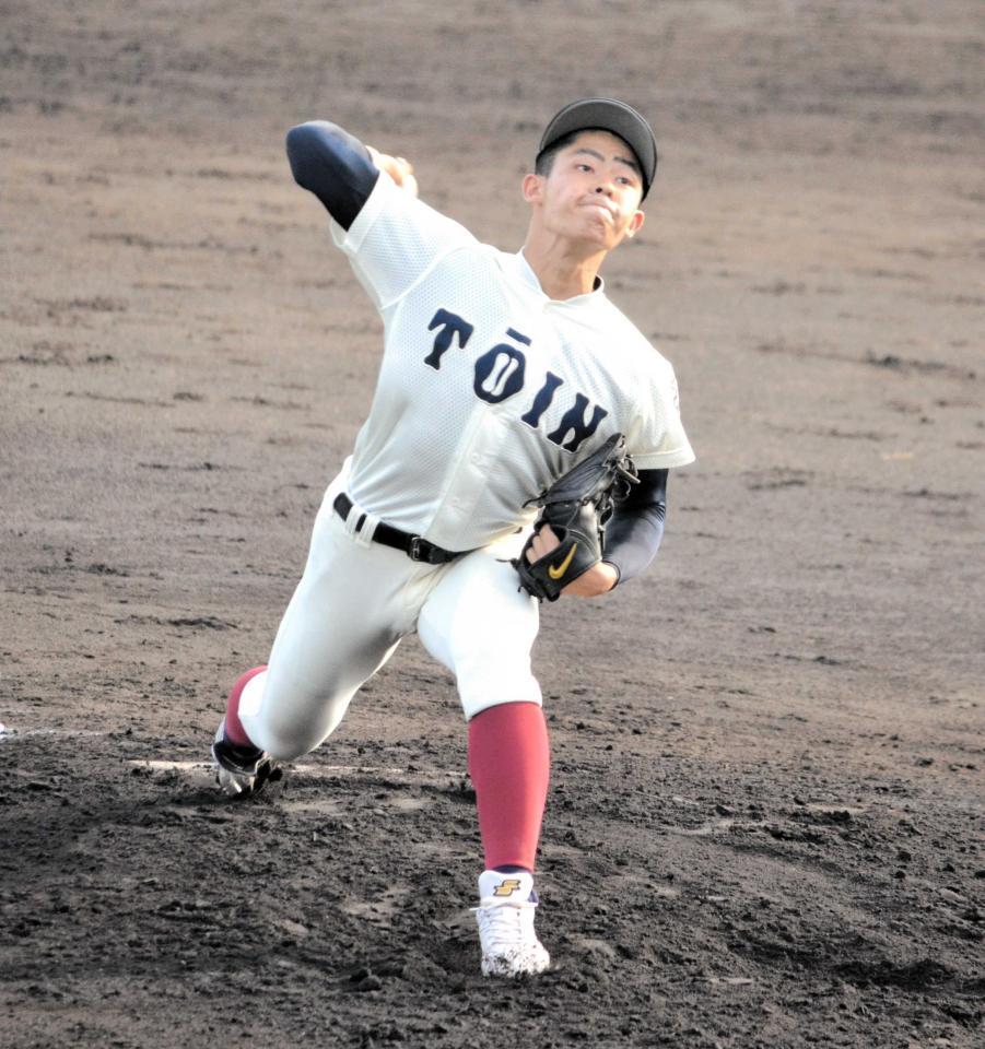 　２回５Ｋと好投した次期エース候補の関戸