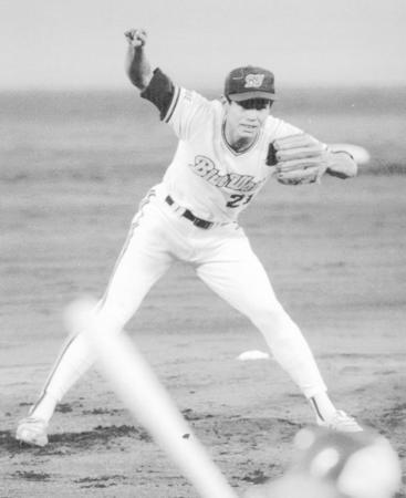 プロ野球タイ記録の１７三振を奪った野田浩司＝１９９４年８月１２日撮影