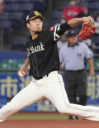 　ロッテ戦に先発したソフトバンク・千賀＝ＺＯＺＯマリン