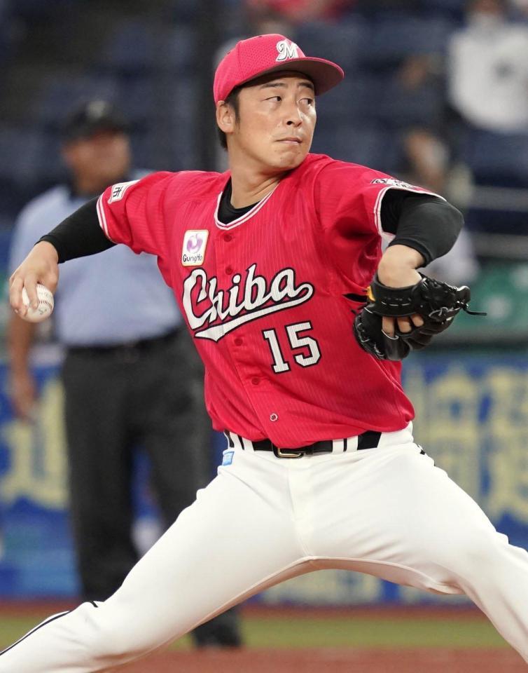 　ソフトバンク戦に先発したロッテ・美馬＝ＺＯＺＯマリン