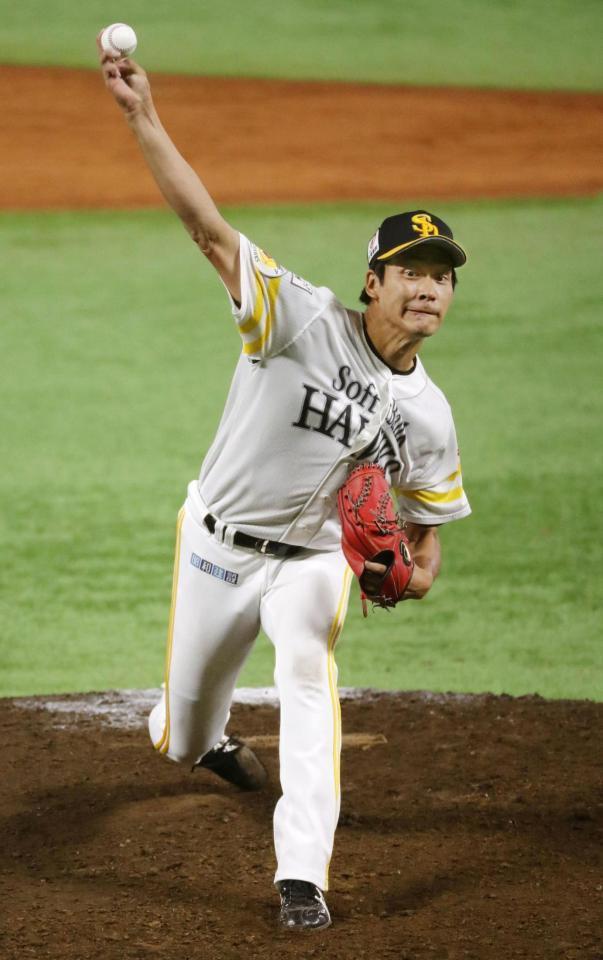 　７回１失点で今季初勝利を挙げたソフトバンク・武田＝ペイペイドーム