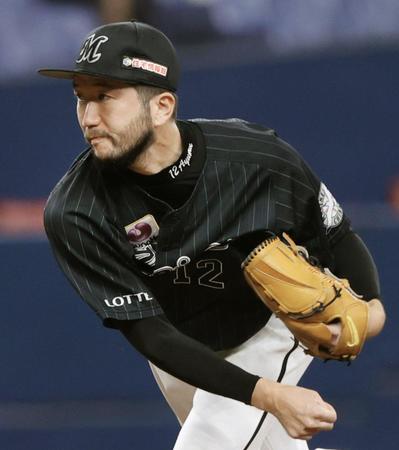 　先発し、６回３失点で５勝目を挙げたロッテ・石川