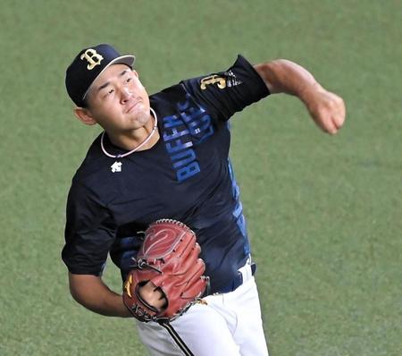 キャッチボールするオリックス・宮城大弥（撮影・高部洋祐）