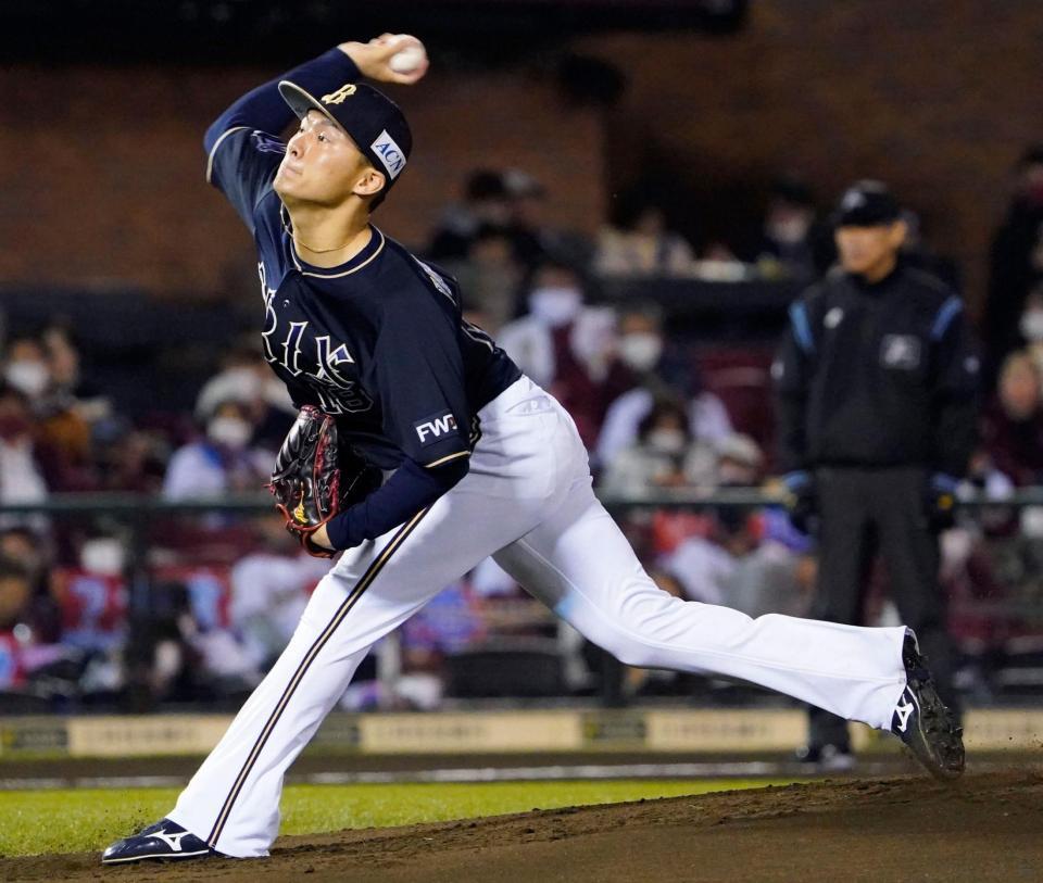 楽天戦に先発したオリックス・山本＝楽天生命パーク