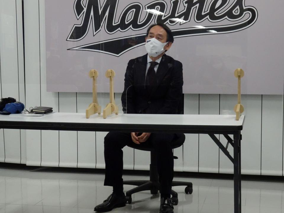 仕事始めで年頭のあいさつをするロッテ・河合オーナー代行兼社長