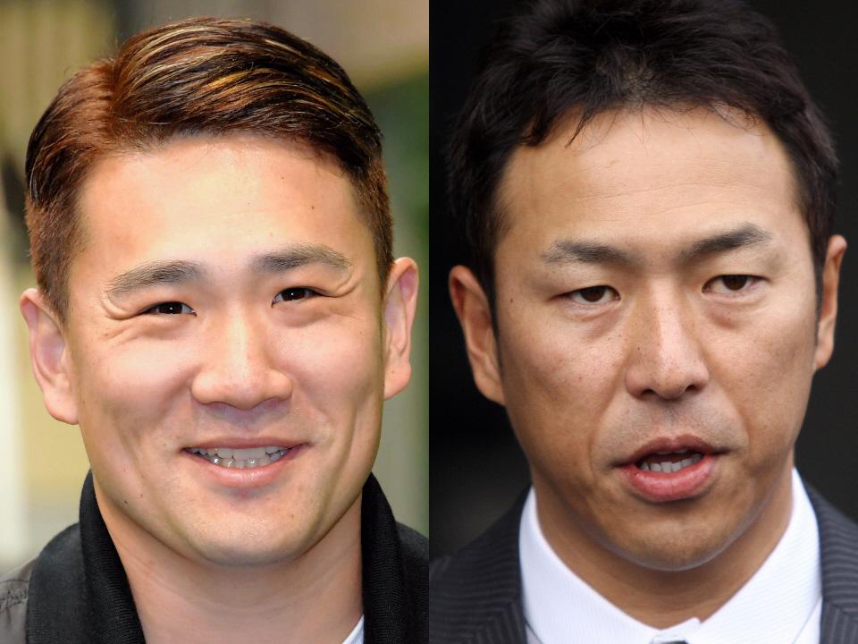 田中将大（左）と黒田博樹氏