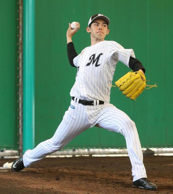 ロッテ・佐々木朗希　初めて捕手を座らせて３３球【ＮＰＢ】