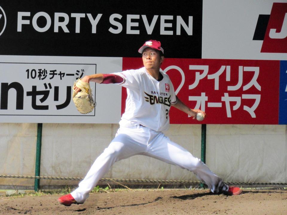 ２日連続でブルペン入りした早川