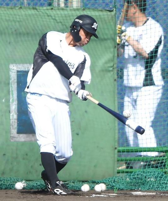 ロッテ 鳥谷が柵越え８発 フリー打撃 若手には ナイスボール 野球 デイリースポーツ Online