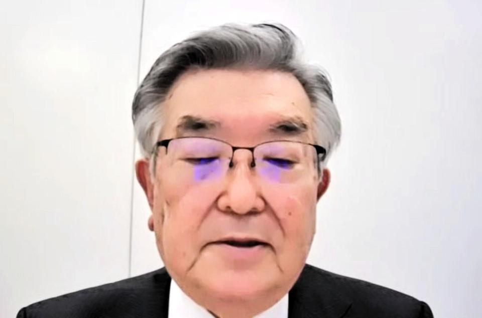 オンライン会見したプロ野球の斉藤惇コミッショナー