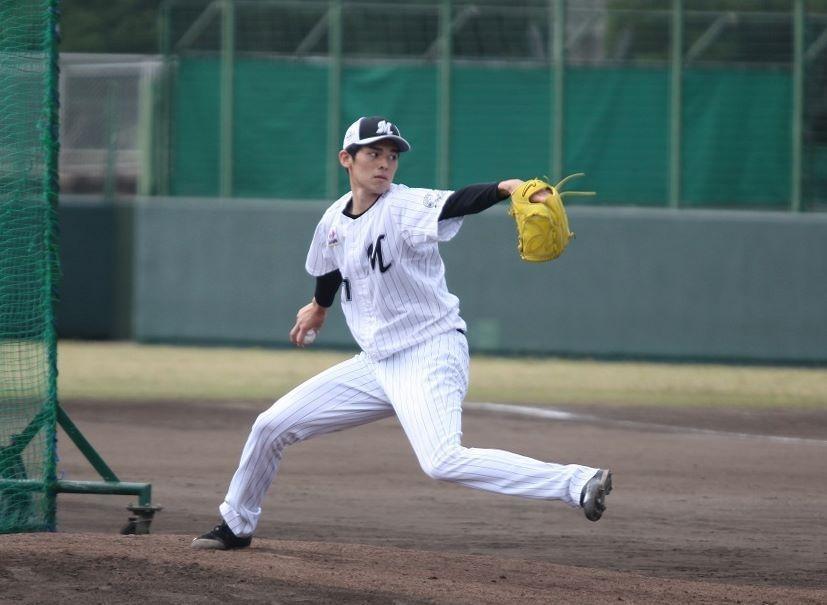 　フリー打撃に登板した佐々木朗（球団提供）