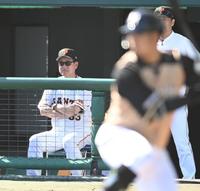 ベンチで厳しい表情の巨人・原監督＝沖縄・那覇