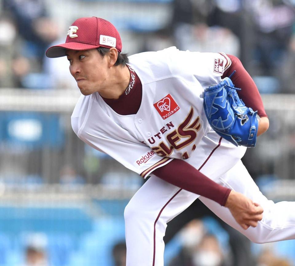 　ロッテ戦に先発し力投する岸