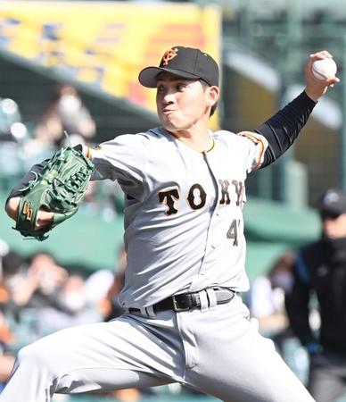 　力投する先発の高橋（撮影・飯室逸平）