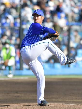 　６回に登板し力投する池谷（撮影・西岡正）