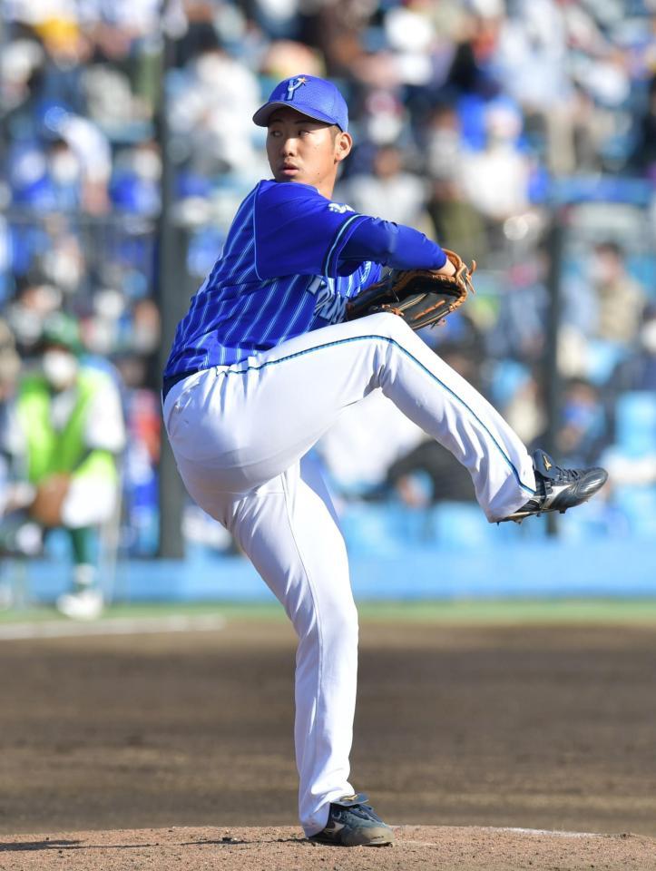 　６回に登板し力投する池谷（撮影・西岡正）