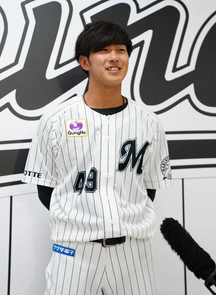 ロッテ育成の本前郁也投手が支配下登録「うれしく思う」背番号49