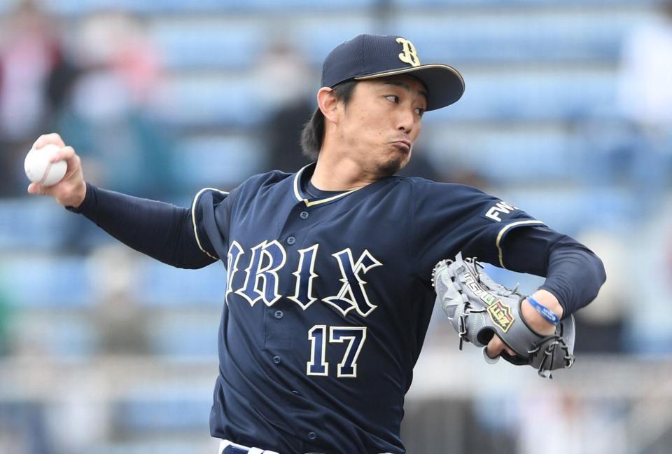 　力投する先発・増井（撮影・開出牧）