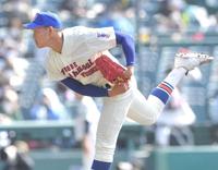 　先発した神戸国際大付・阪上（撮影・吉澤敬太）